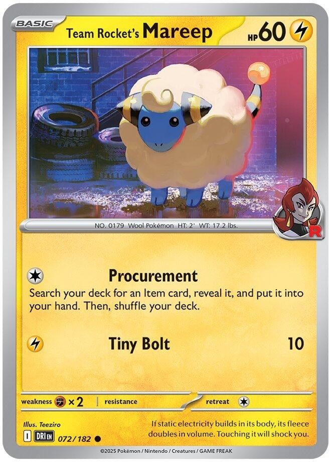 Team Rocket's Mareep (072/182) (SV10: Destined Rivals)
