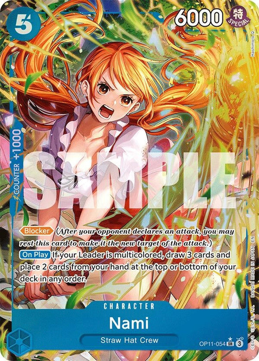 Nami (054) (Alternate Art) (OP11-054) (A Fist of Divine Speed)