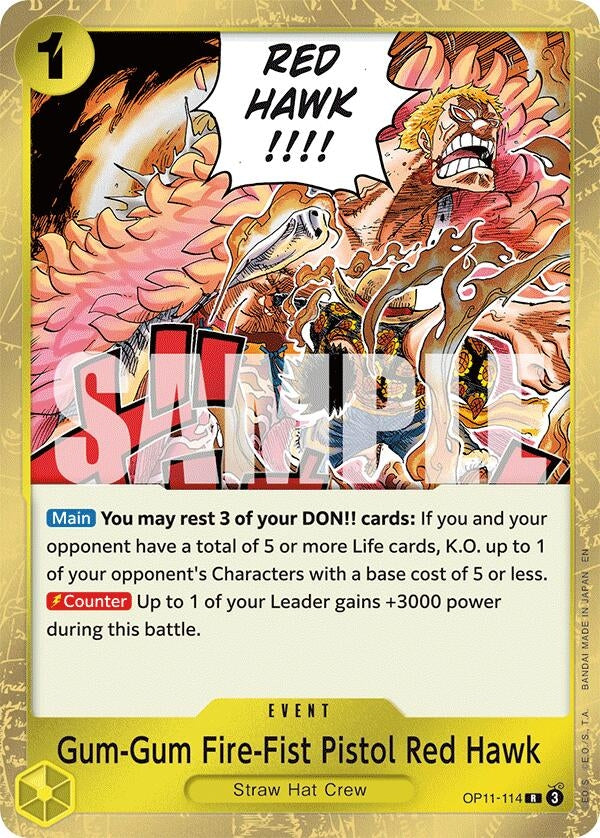 Gum-Gum Fire-Fist Pistol Red Hawk (OP11-114) (A Fist of Divine Speed)