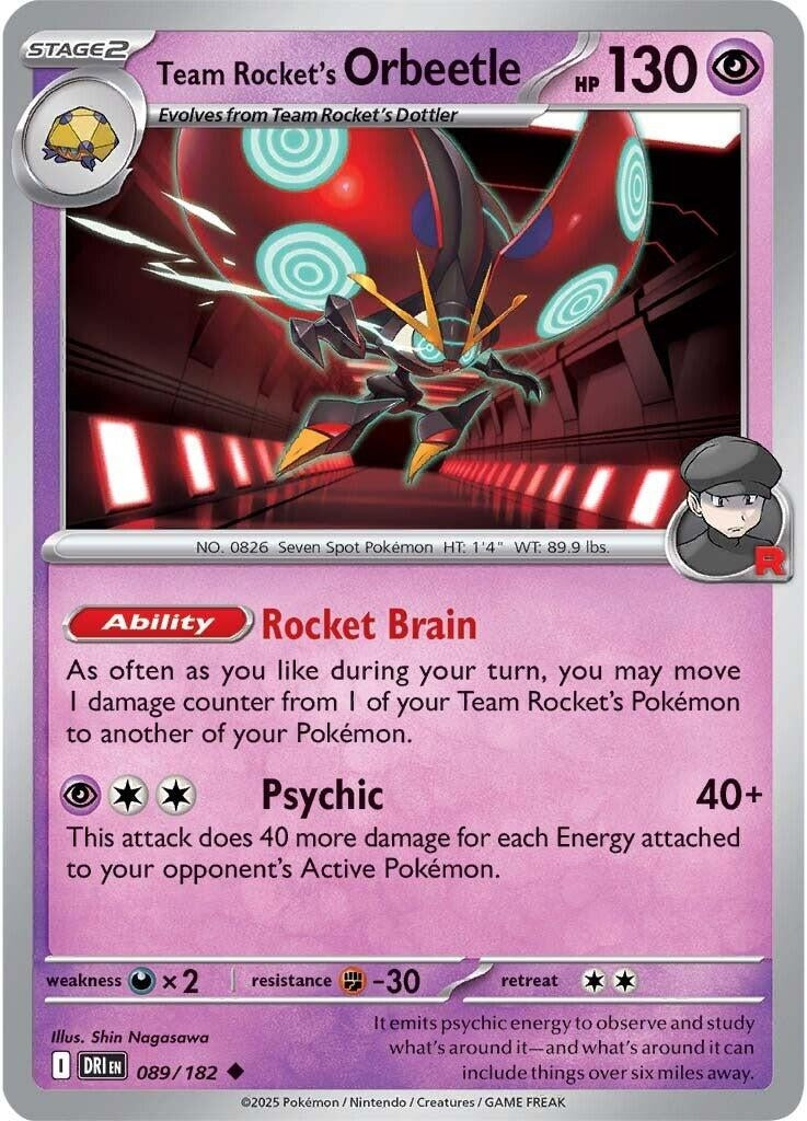 Team Rocket's Orbeetle (089/182) (SV10: Destined Rivals)