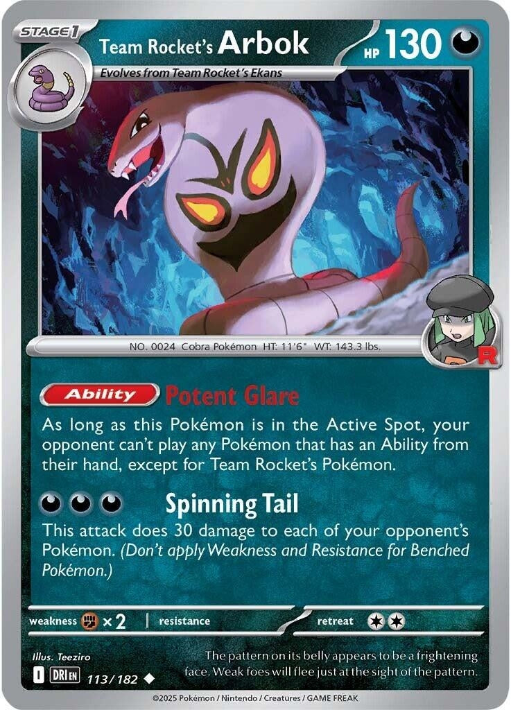 Team Rocket's Arbok (113/182) (SV10: Destined Rivals)