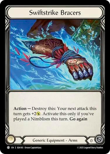 Image for Swiftstrike Bracers (Treasure) (SEA183) (High Seas) - Flesh and Blood TCG