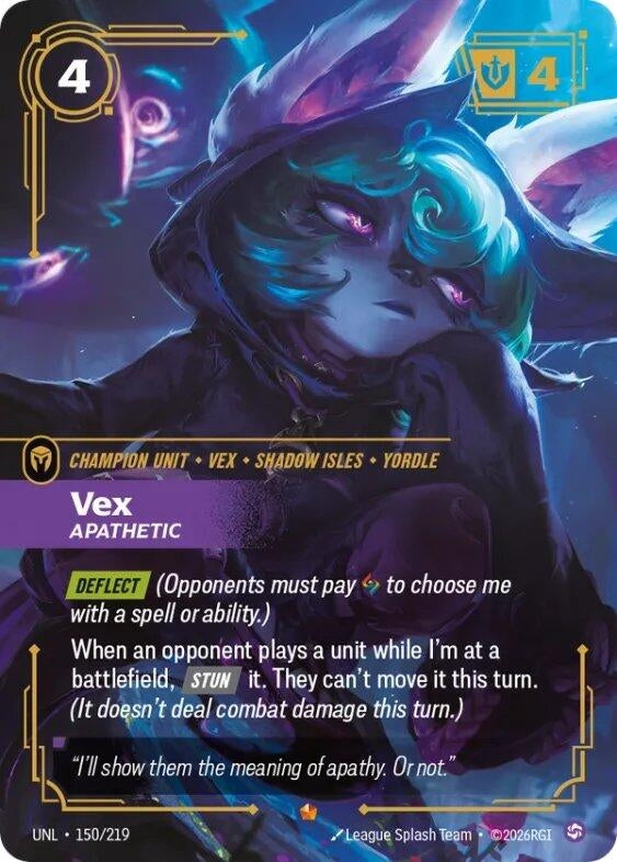 Image for Vex - Apathetic (150/219) (Unleashed) (UNL) - Riftbound: League of Legends Trading Card Game