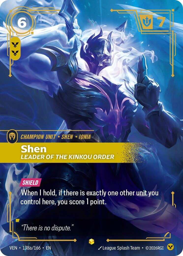 Shen - Leader of the Kinkou Order (Alternate Art) (138a/166) (Vendetta) (VEN)
