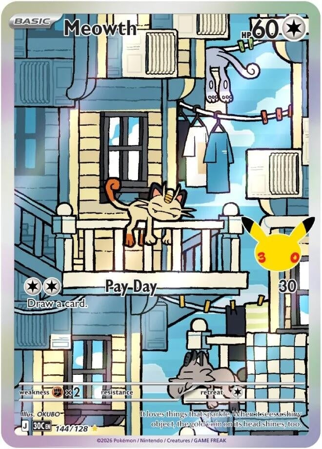 Meowth (144/128) (ME: 30th Celebration) (30C)