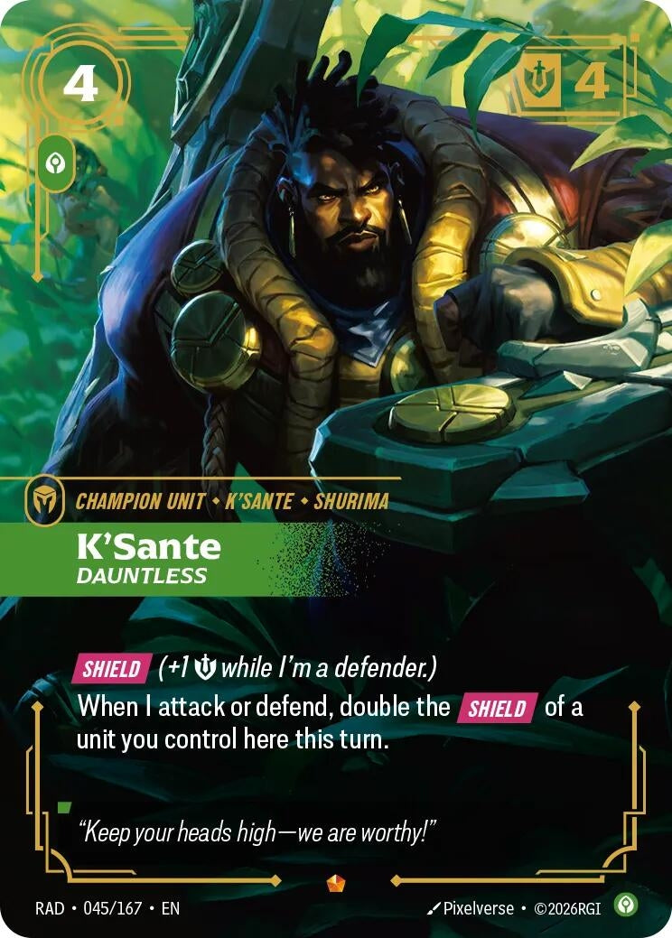 Image for K'Sante, Dauntless (045/167) (Radiance) (RAD) - Riftbound: League of Legends Trading Card Game