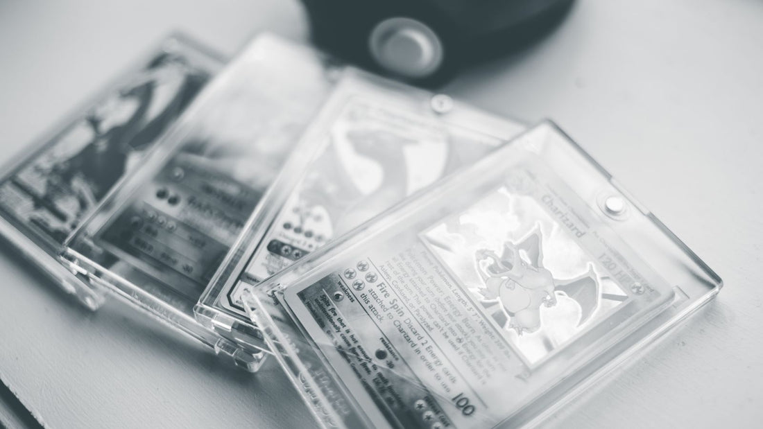 Graded Pokémon card slabs stacked together