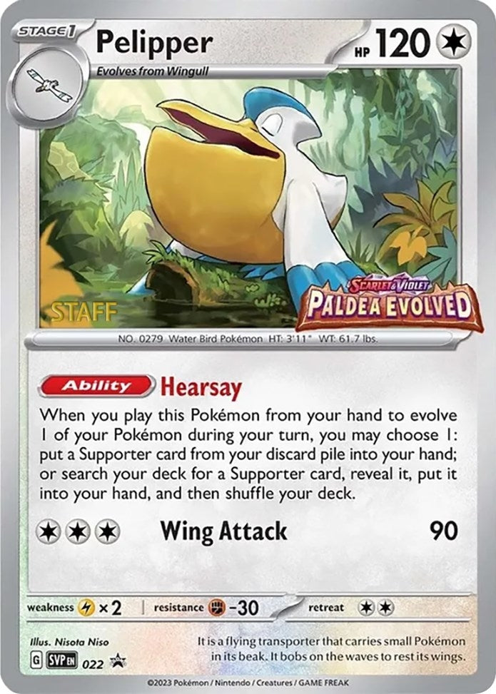 Pelipper - 022 (Prerelease) (022) [SV: Scarlet & Violet Promo Cards]