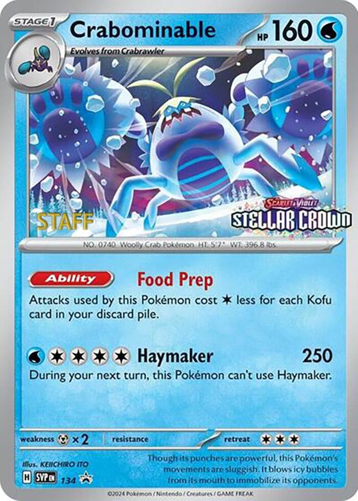 Crabominable - 134 (Prerelease) (134/142) [SV: Scarlet & Violet Promo Cards]
