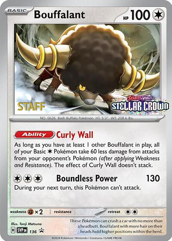 Bouffalant - 136 (Prerelease) (136) [SV: Scarlet & Violet Promo Cards]