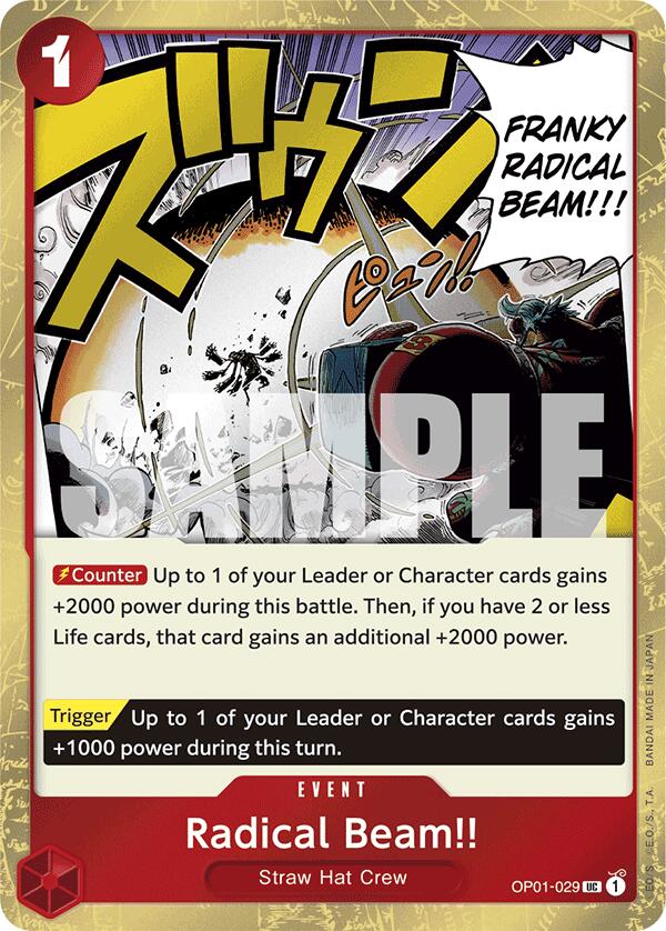 Radical Beam!! (Jolly Roger Foil) (OP01-029) [Premium Booster -The Best-]