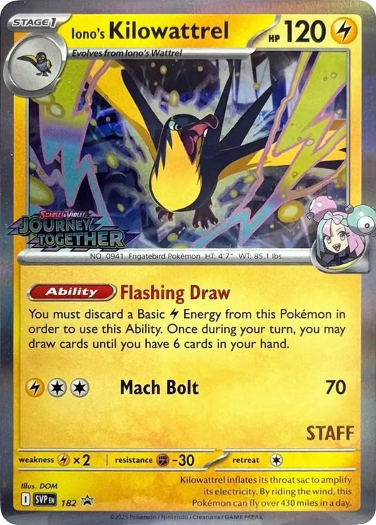 Iono's Kilowattrel - 182 (Prerelease) (182) [SV: Scarlet & Violet Promo Cards]