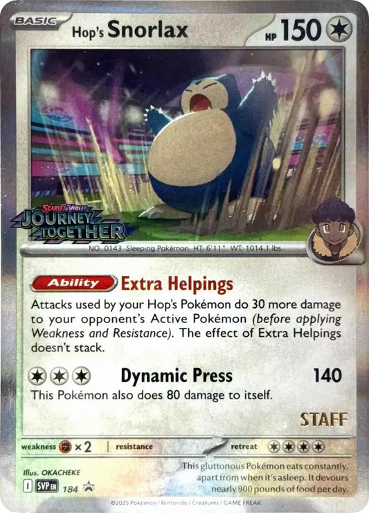 Hop's Snorlax - 184 (Prerelease) (184) [SV: Scarlet & Violet Promo Cards]