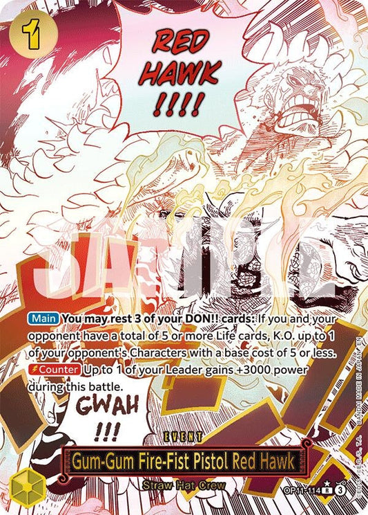 Gum-Gum Fire-Fist Pistol Red Hawk (Alternate Art) (OP11-114) (A Fist of Divine Speed)