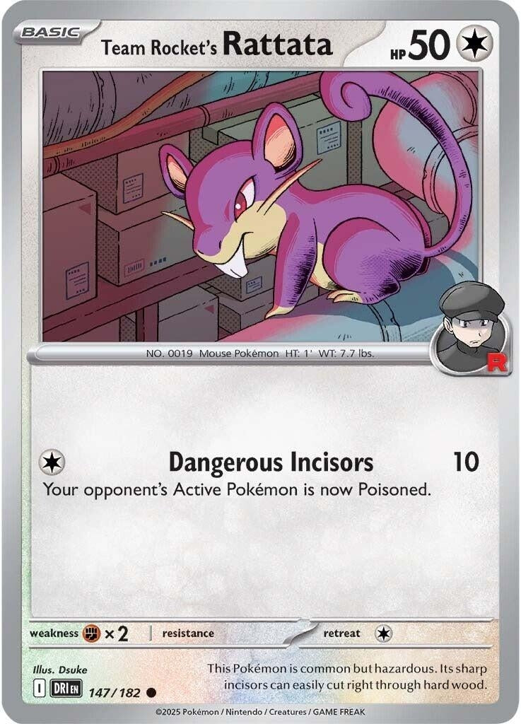 Team Rocket's Rattata (147/182) (SV10: Destined Rivals)