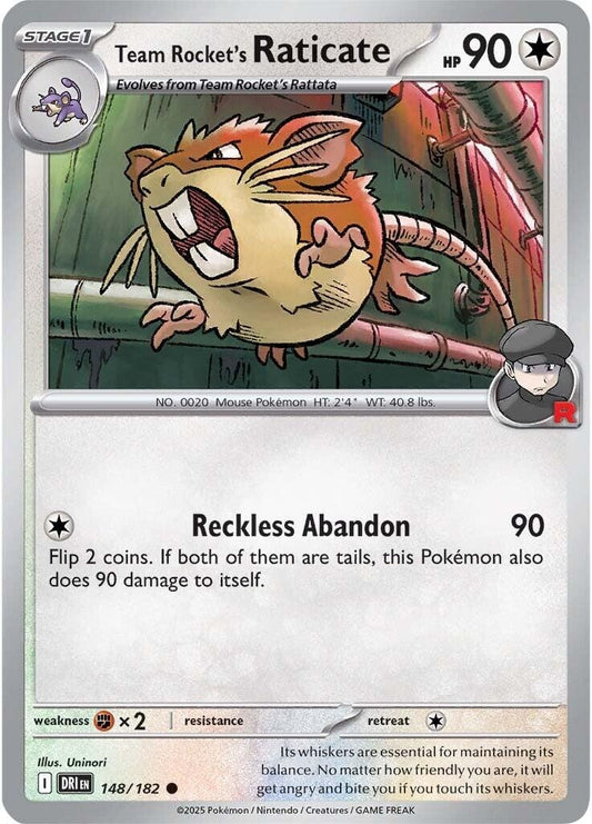 Team Rocket's Raticate (148/182) (SV10: Destined Rivals)