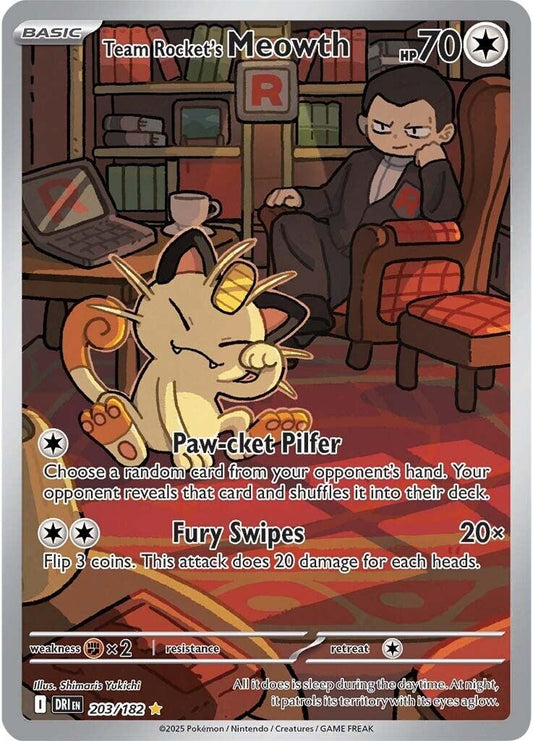 Team Rocket's Meowth (203/182) (SV10: Destined Rivals)