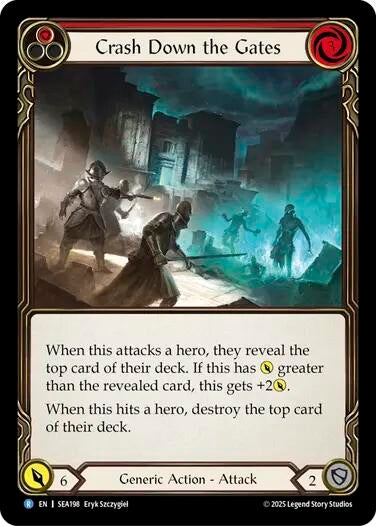 Image for Crash Down the Gates (Red) (SEA198) (High Seas) - Flesh and Blood TCG