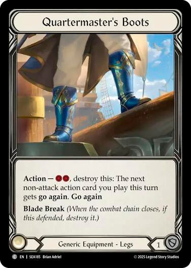 Image for Quartermaster's Boots (Treasure) (SEA185) (High Seas) - Flesh and Blood TCG