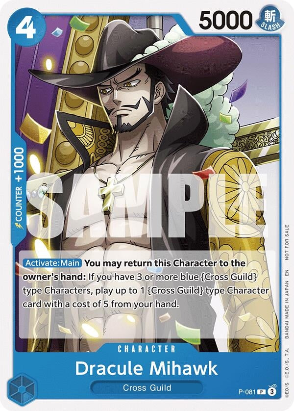 Image for Dracule Mihawk (A Fist of Divine Speed Release Event) (P-081) [One Piece Promotion Cards] - One Piece Card Game