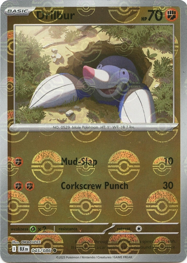 Drilbur (Poke Ball Pattern) (045/086) [SV: Black Bolt]