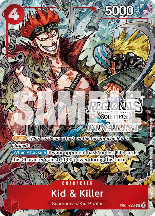 Image for Kid & Killer (Online Regional Finalist Card Set 2025 Vol.2) (EB01-003) (One Piece Promotion Cards) - One Piece Card Game