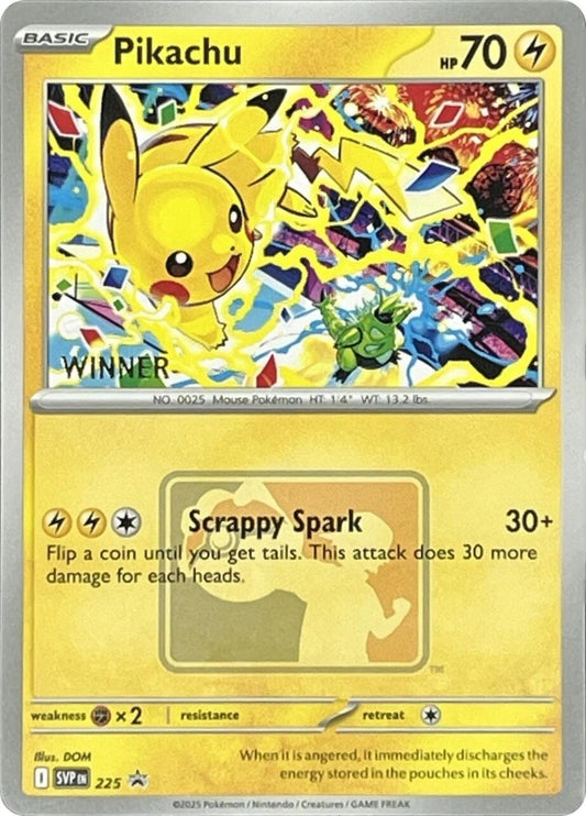 Image for Pikachu - 225 (World Championship 2025) [Winner] (225) (SV: Scarlet & Violet Promo Cards) - Pokemon