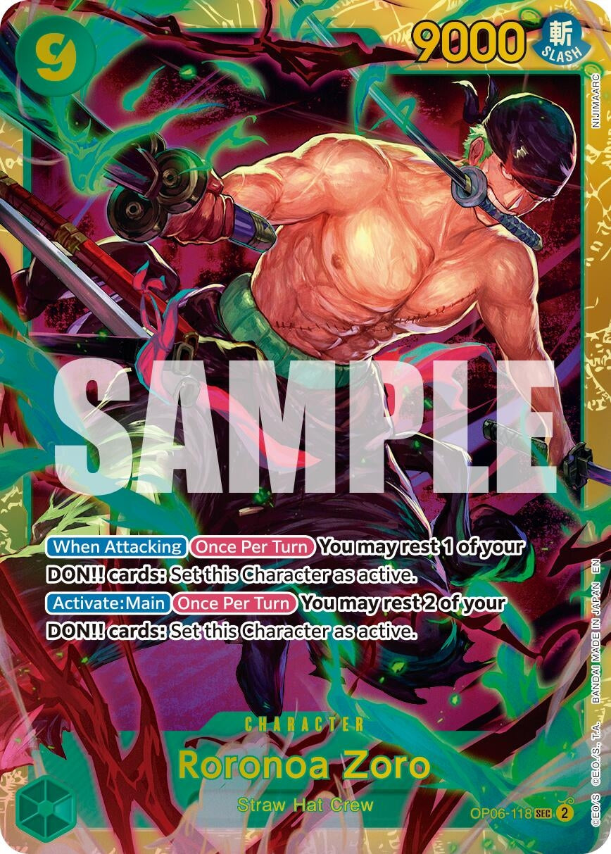 Image for Roronoa Zoro - OP06-118 (Reprint) (OP06-118) (Premium Booster -The Best- Vol. 2) - One Piece Card Game