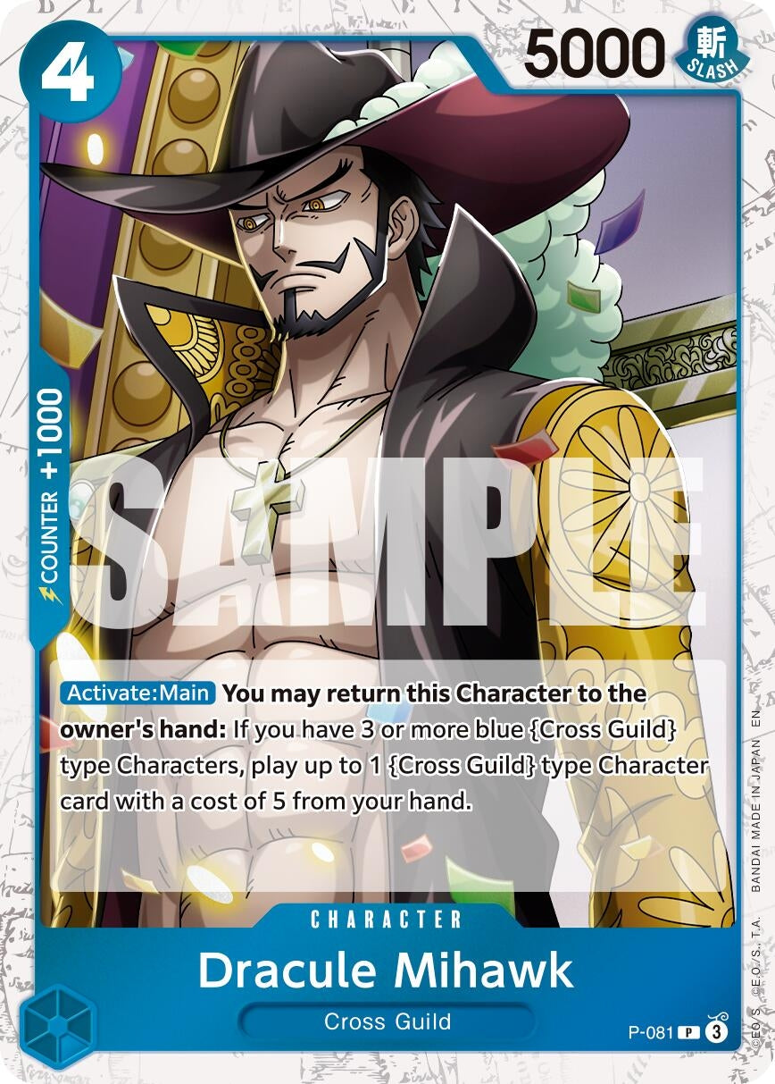 Image for Dracule Mihawk - P-081 (Pirate Foil) (P-081) (Premium Booster -The Best- Vol. 2) - One Piece Card Game