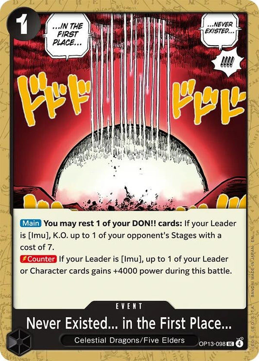 Image for Never Existed... in the First Place... (OP13-098) (Carrying On His Will) - One Piece Card Game
