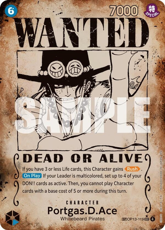Portgas.D.Ace (119) (Wanted Poster) (OP13-119) (Carrying On His Will)