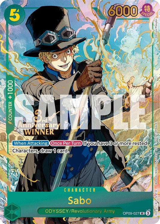Image for Sabo - OP09-027 (3rd Anniversary Winner) (OP09-027) (One Piece Promotion Cards) - One Piece Card Game