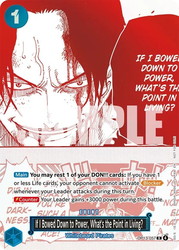 Image for If I Bowed Down to Power, What's the Point in Living? (3rd Anniversary Treasure Campaign Pack) (OP13-057) (One Piece Promotion Cards) - One Piece Card Game