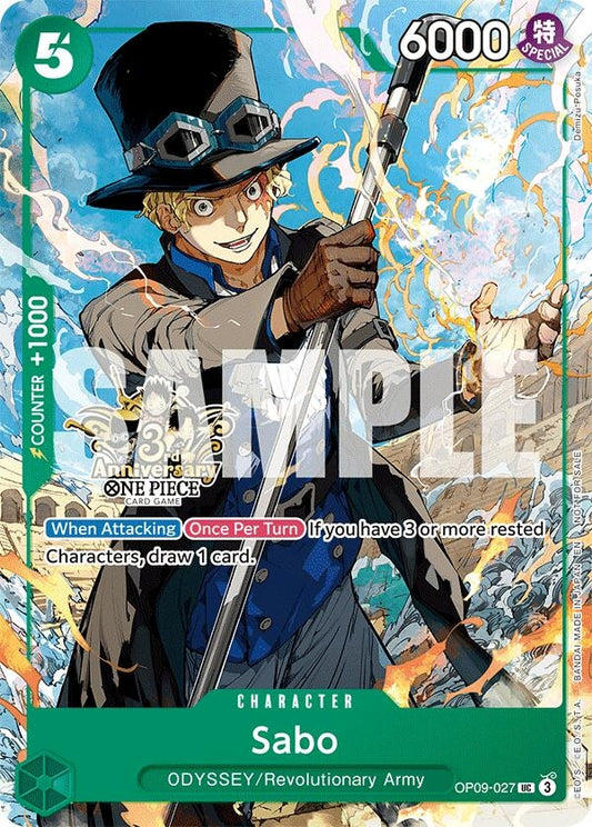 Image for Sabo - OP09-027 (3rd Anniversary Tournament 3 Brothers Pack (OP09-027) (Carrying On His Will: 3rd Anniversary Tournament Cards) - One Piece Card Game