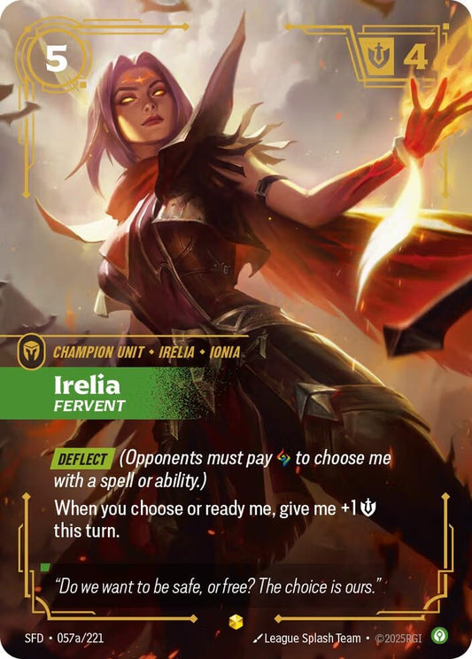 Image for Irelia - Fervent (Alternate Art) (057a/221) (Spiritforged) - Riftbound: League of Legends Trading Card Game