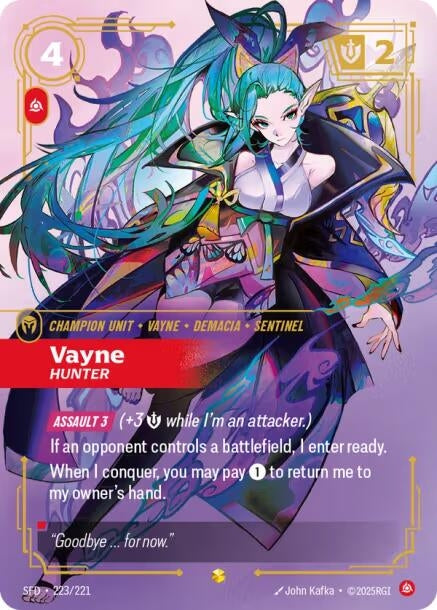 Image for Vayne - Hunter (Overnumbered) (223/221) (Spiritforged) - Riftbound: League of Legends Trading Card Game