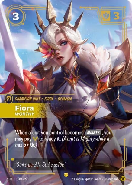 Image for Fiora - Worthy (Alternate Art) (180a/221) (Spiritforged) - Riftbound: League of Legends Trading Card Game