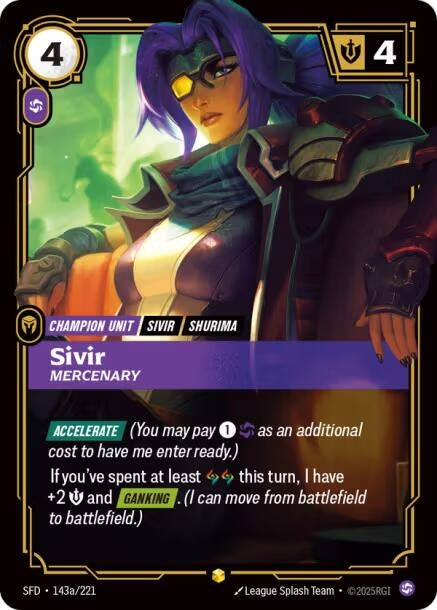 Image for Sivir - Mercenary (Alternate Art) (143a/221) (Spiritforged) - Riftbound: League of Legends Trading Card Game