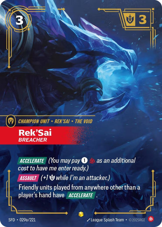 Image for Rek'Sai - Breacher (Alternate Art) (029a/221) (Spiritforged) - Riftbound: League of Legends Trading Card Game