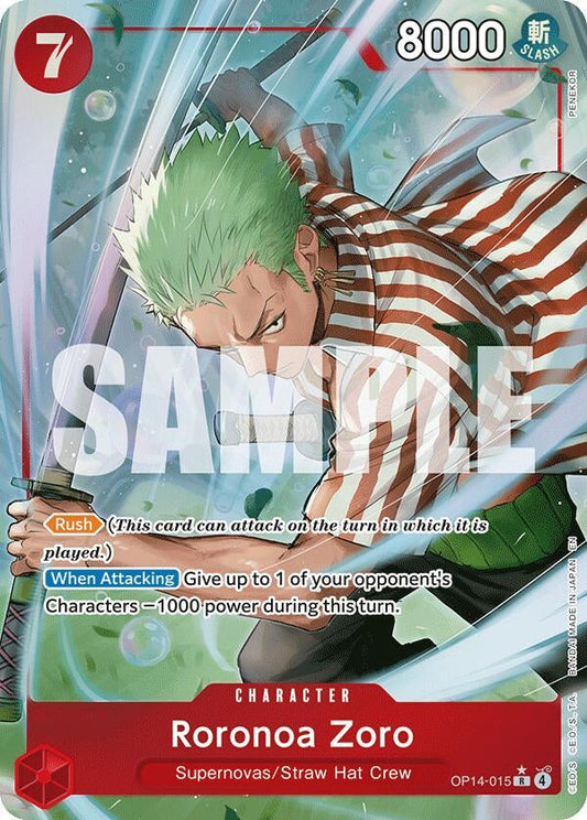 Roronoa Zoro - OP14-015 (Alternate Art) (OP14-015) [The Azure Sea's Seven]