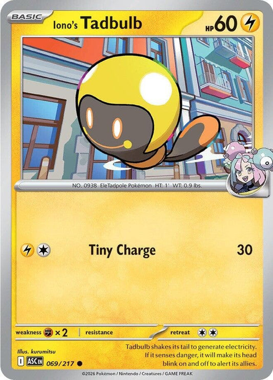 Image for Iono's Tadbulb (069/217) (ME: Ascended Heroes) - Pokemon