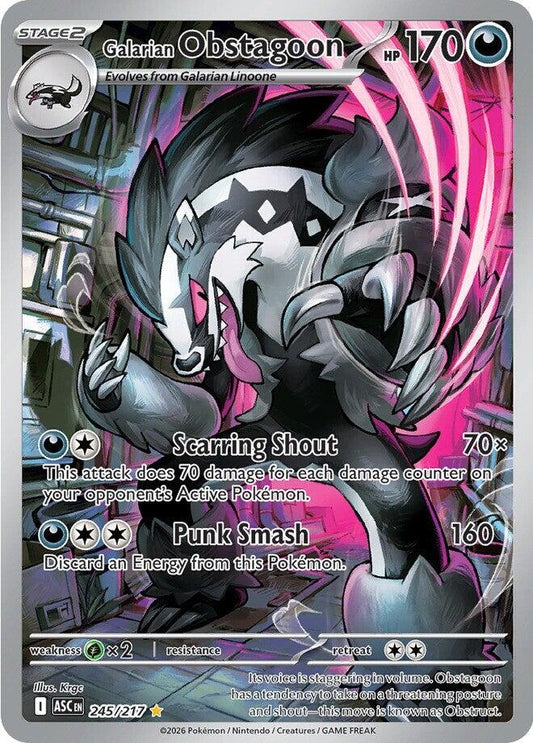 Image for Galarian Obstagoon (245/217) (ME: Ascended Heroes) - Pokemon