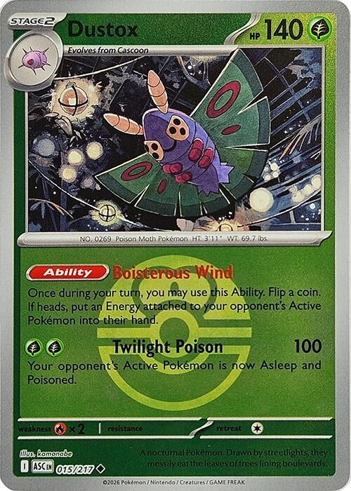 Image for Dustox - 015/217 (Love Ball) (015/217) (ME: Ascended Heroes) - Pokemon