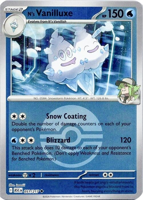 Image for N's Vanilluxe (Poke Ball) (051/217) (ME: Ascended Heroes) - Pokemon