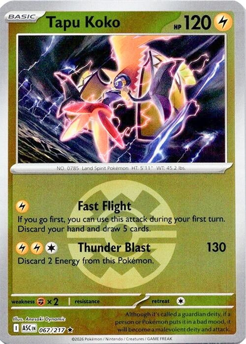 Image for Tapu Koko (Quick Ball) (067/217) (ME: Ascended Heroes) - Pokemon