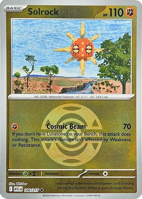 Image for Solrock (Dusk Ball) (106/217) (ME: Ascended Heroes) - Pokemon
