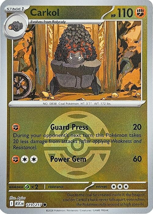 Image for Carkol (Dusk Ball) (119/217) (ME: Ascended Heroes) - Pokemon