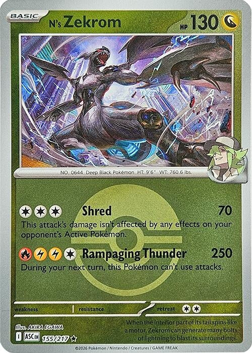 Image for N's Zekrom (Poke Ball) (155/217) (ME: Ascended Heroes) - Pokemon