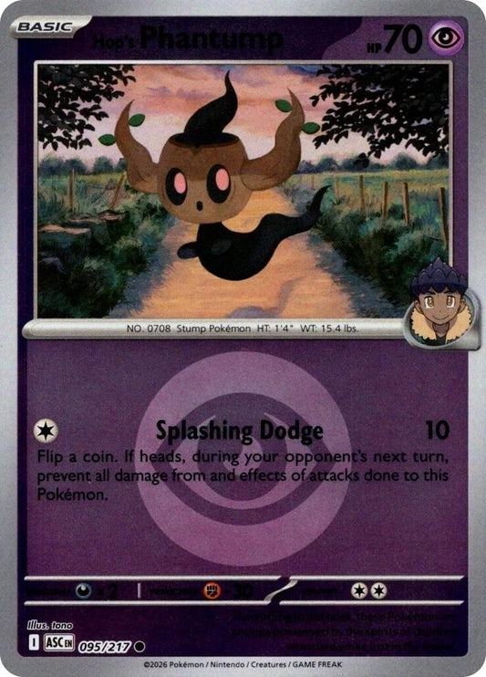 Image for Hop's Phantump (Energy Symbol Pattern) (095/217) (ME: Ascended Heroes) - Pokemon