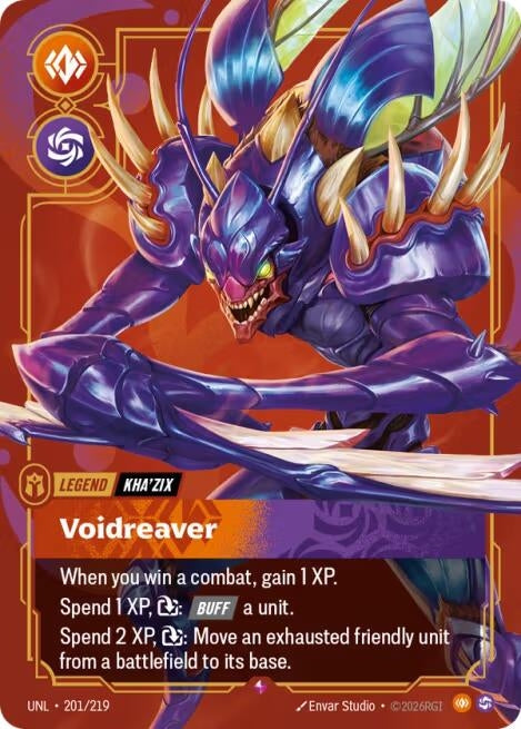 Image for Kha'Zix - Voidreaver (201/219) (Unleashed) (UNL) - Riftbound: League of Legends Trading Card Game